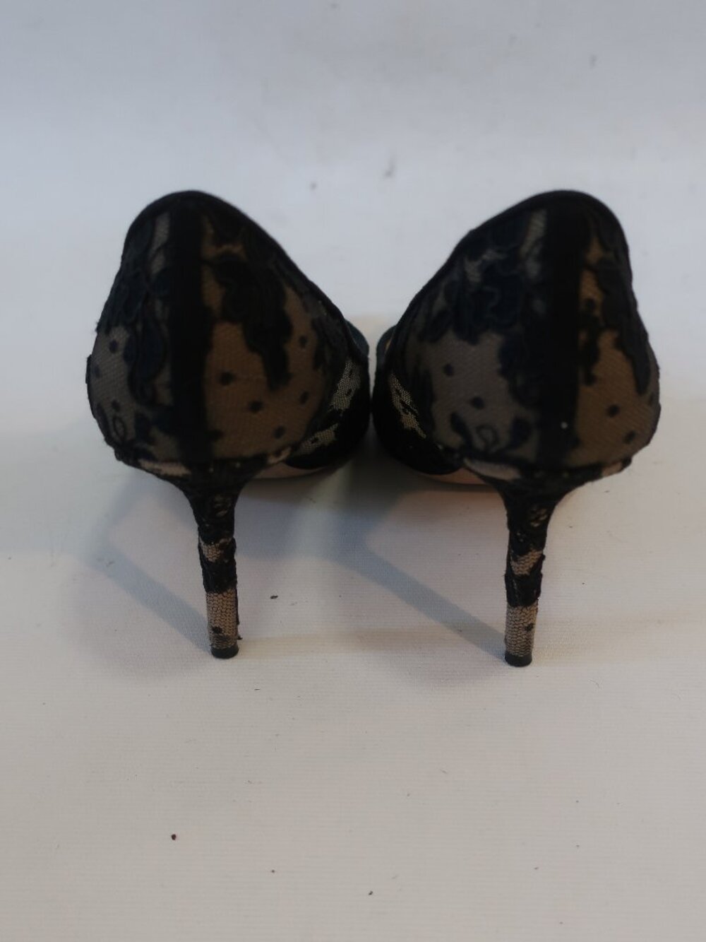 Women Jimmy Choo Black, Nude Lace High Heel Pumps 38  EU/US 8 - Picture 6 of 9